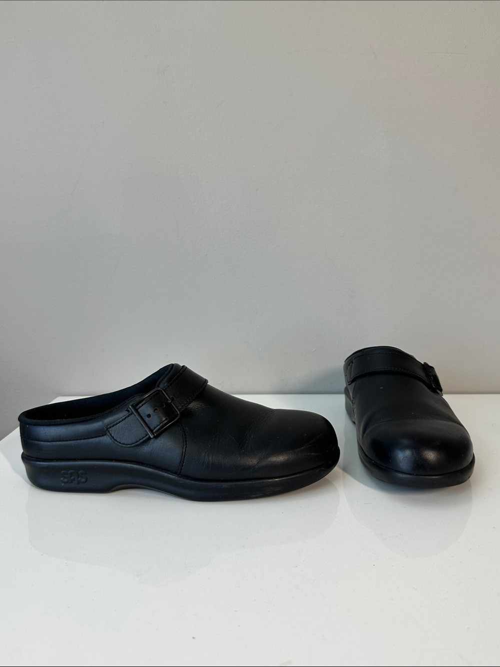 SAS Clog Slip Resistant Shoes Black Leather Size 7.5
